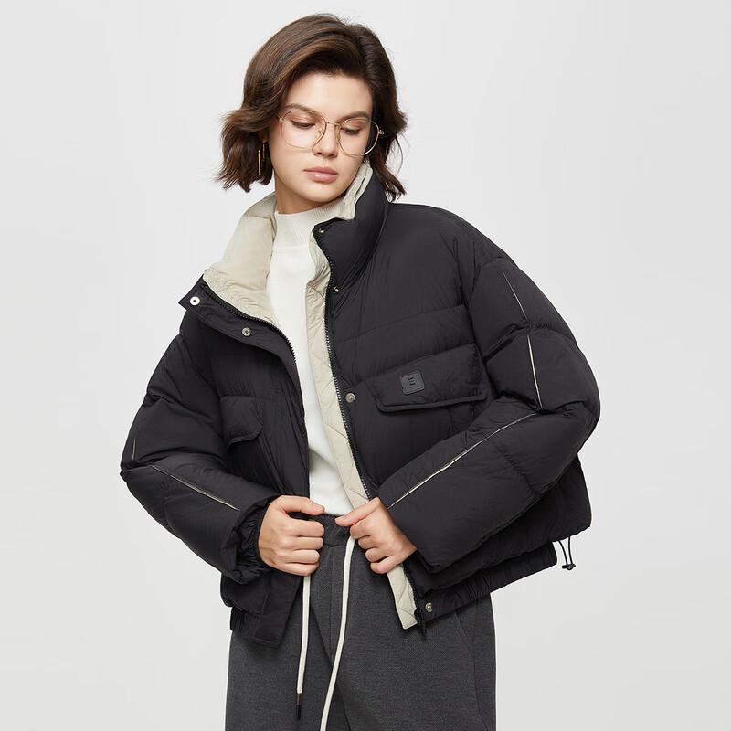 Damen Winter Kurz Stehkragen Daunenjacke
