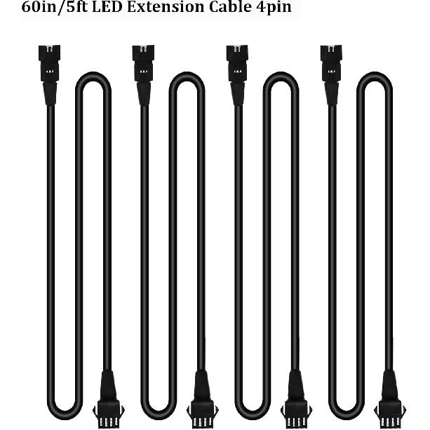 4 PCS 60 inch Extension Cords for Use with 5050 LED SMD RGB NEON Accent Kits for LED Motorcycle ATV Car Light Multi-Color Neon Strip
