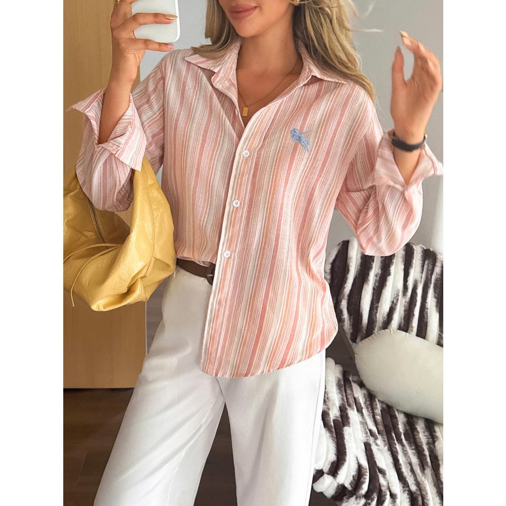 Elegant Long-sleeved Tops and Shirts for Women's Autumn and Winter 2025