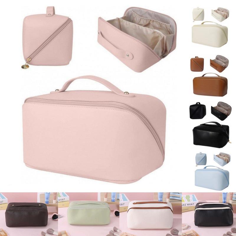 Stylish High-Grade PU Leather Makeup & Toiletry Travel Bag with Large Capacity