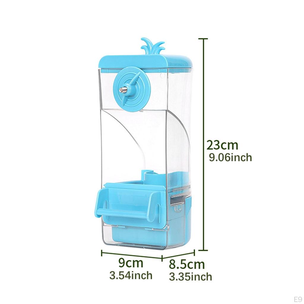 Bird Cage Feeder ,Automatic ,Clear Leakproof Parrot Food Container for Finch Canary Budgies