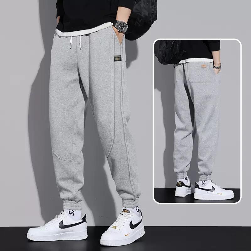 

Casual Sweatpants Summer New Loose Large Size Tied Feet Splicing Personalized Trendy Pants Men 5XL