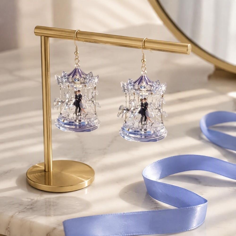 Retro Retro Carousel Earrings Mini Carousel Drop Earrings School Holiday