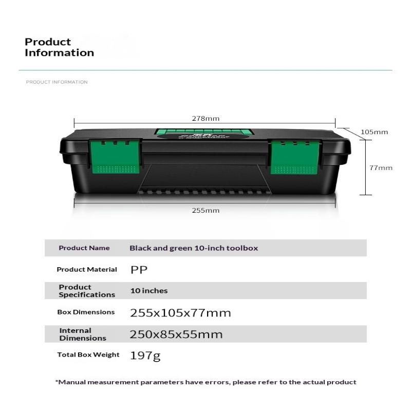 10Inch Tool Box Plastic Tool Storage Case For Carpentry Electrical Repairs Tool Handheld Toolbox Storage Box Plastic Toolbox·