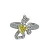 Caibao Open Ring Light Luxury High-End Bow Yellow Diamond Set Niche Design Ring