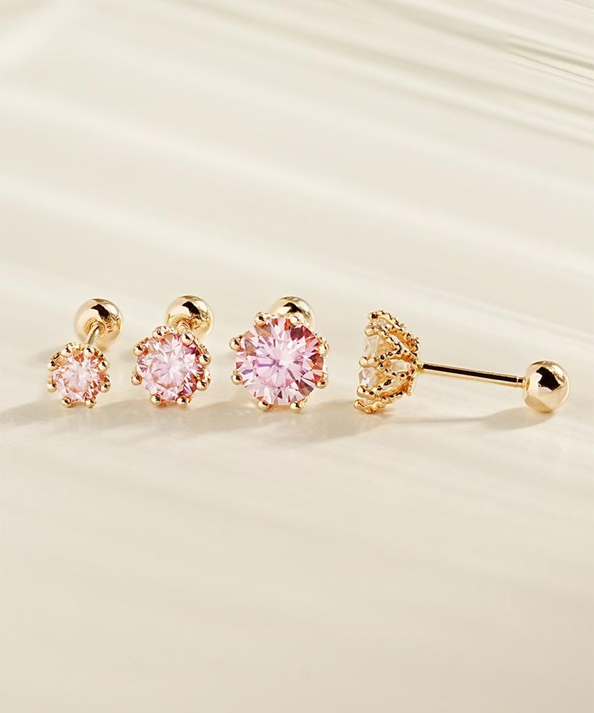 Minimalpiercing 14K Moissanite Diamond Queen Piercing Earrings