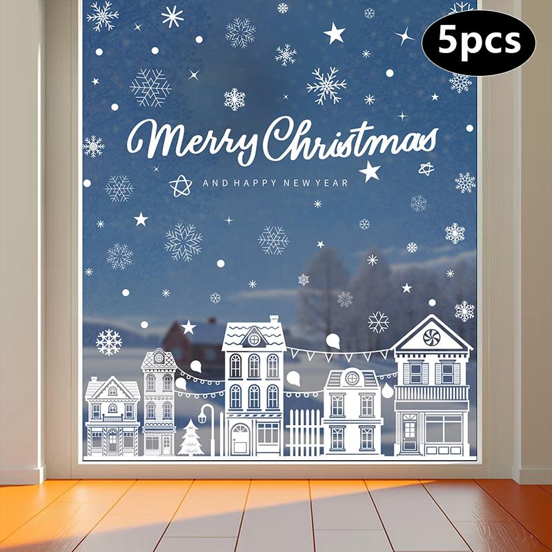 Creative Christmas Decorations, Electrostatic Stickers, Shop Window Decorations, Christmas Decorative Glass Stickers