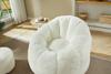 Soft Flower-Shaped Bean Bag Chair for Adults with Footstool, Vacuum-Packed Without Assembly, Ideal for Living Room, Bedroom & Balcony, Cream White