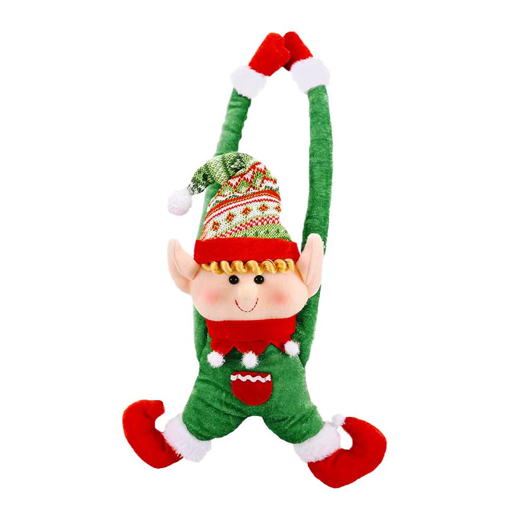 

Christmas Decoration Cartoon Elf Curtain Buckle Doll Soft Comfortable Door Handle Pendant Curtain Holder Decoration for Windows зелёный