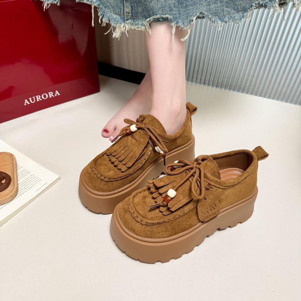 Leather Thick-soled Small Man Increases Height, Fashionable Autumn New Matte Retro Single Shoes