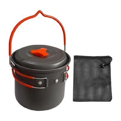 Rust Resistant 1.4L Camping Cooking Pot Fast Heating Aluminum Alloy Construction for Outdoor Activity Enthusiasts