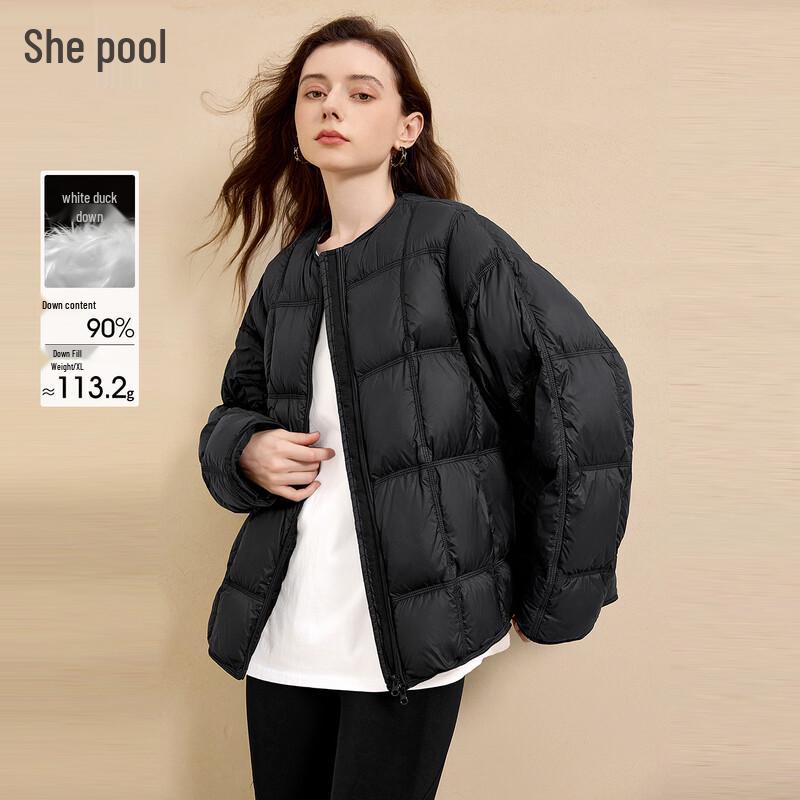 

Taichi Women s Round Neck Plaid 90% Down Jacket M