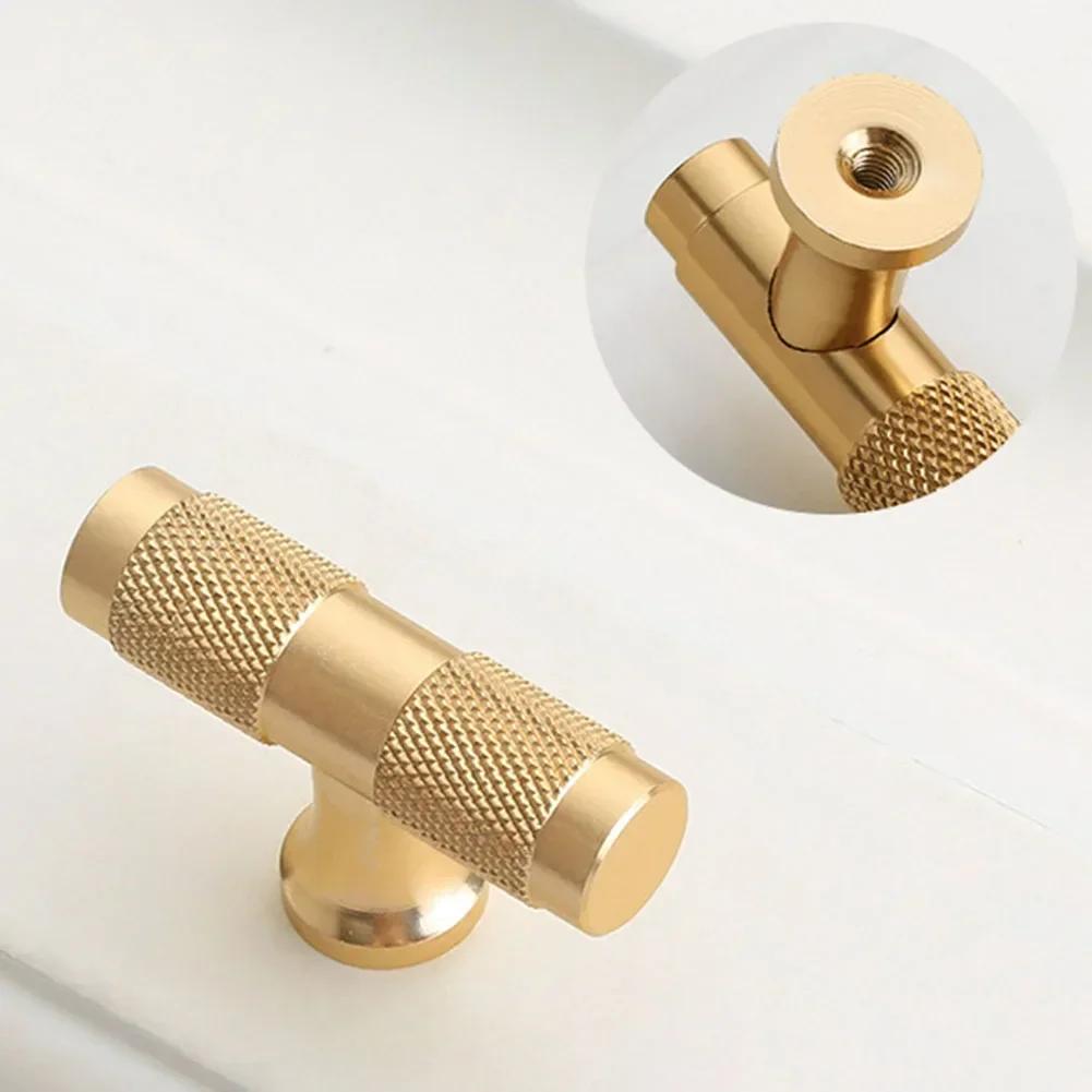 Cabinet Handles Drawers Knobs Kitchen Cupboards Pulls Wardrobe Gold Knurled Handle Furniture Closet Door Pulls Hardware