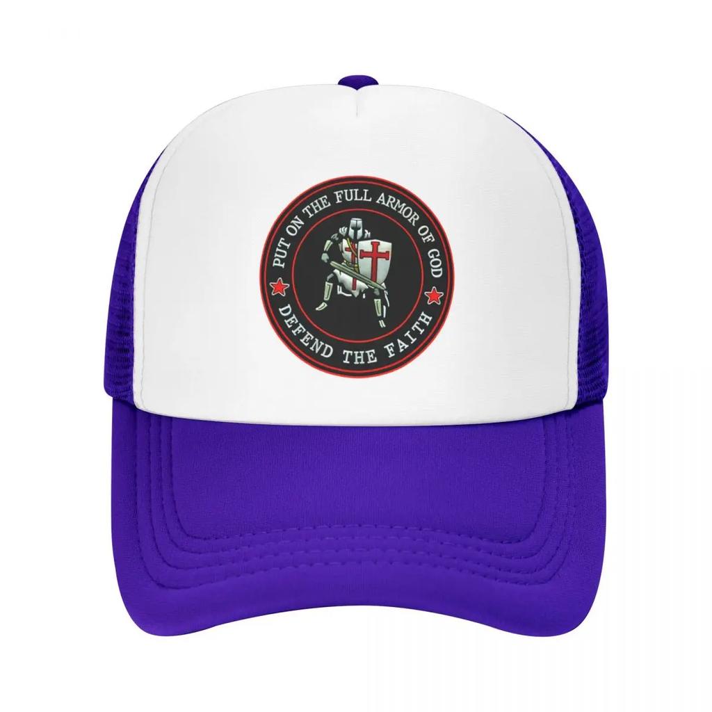 Custom Christian Knight Defend The Faith Trucker Hat Adjustable Adult Knights Templar Crusader Baseball Cap Outdoor Dad Hat
