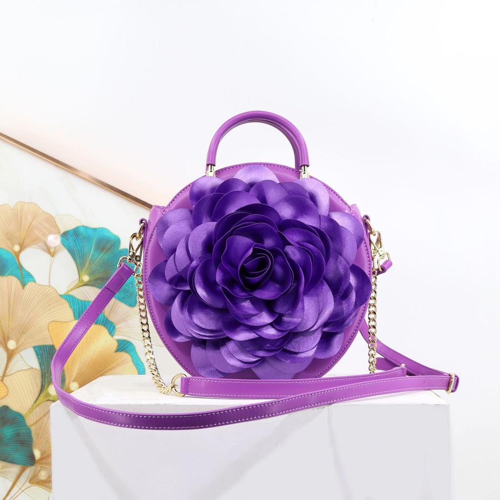 Women'S Handbag Luxury Round Flower Shoulder Bag