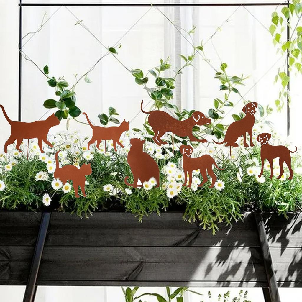 Garden Stake Rustic Charming Courtyard Decoration Metal Stake Ornament for Outdoor Garden Patio Yard
