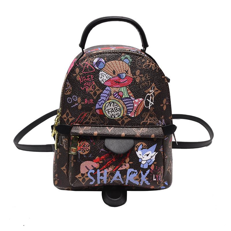 Bags bag new 2025 new Mori girl cartoon bear funny personality leisure travel backpack pu