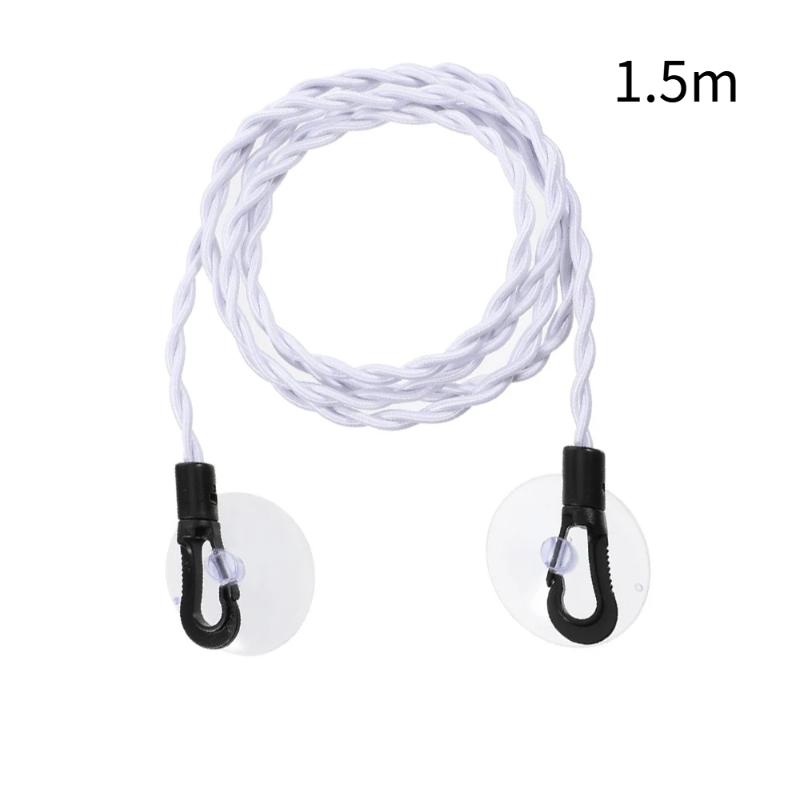 1Pcs Retractable Hanging Rope With Suction Cups & Hooks Elastic Travel Clothesline Convenient Laundry Accessory For Trips