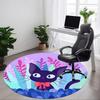 1pc Cat Garden Office Round Area Rug,  Mat Suitable For Office, Under Office Chairs Bedroom Living Room Home Decor, Room Deco