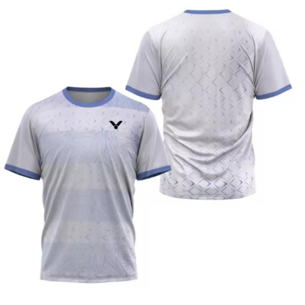 Laser Neon Print Men's Badminton T-Shirt Luxury Brand Short Sleeve Men's Summer Table Tennis T-Shirt Quick Dry Short Sleeve Tee