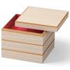 J-kitchens Lacquerware 3-Tiered Jubako Box, 7.5 Inches, Made of Fine Wood and Paper with Paulownia Gold Wire, 22cm, Made In Japan