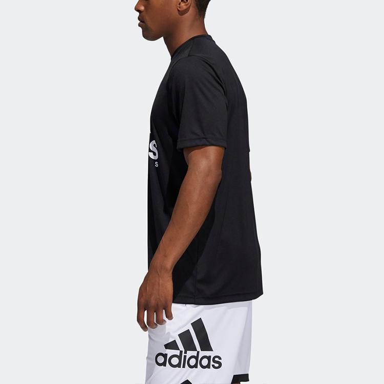 Adidas Bos Hoops Tee Round Neck Short Sleeve Men Tops Black GN7265