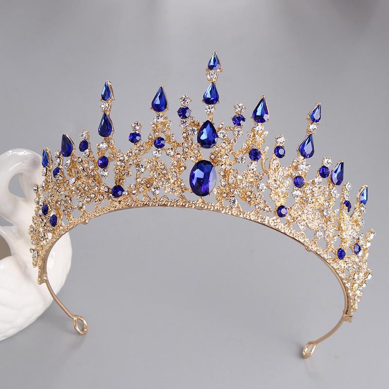 Elegant European-American Rhinestone Bridal Crown Headpiece - Red Wedding Dress Accessory