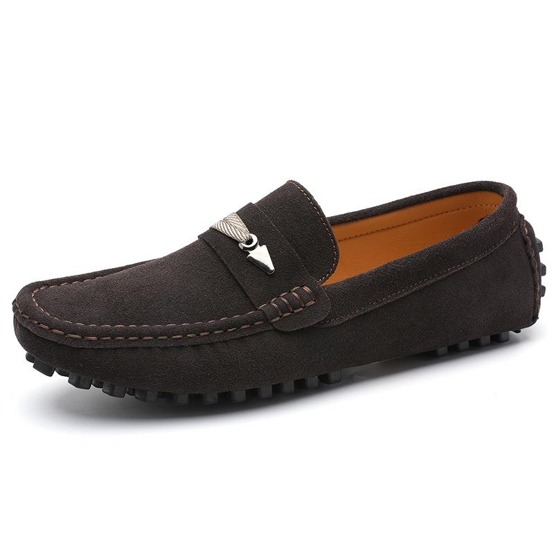 Spring 2022 Men s Suede Leather Slip-On Loafers: Trendy Driving Shoes 39