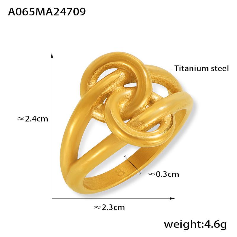 

Уникальное переплетающееся двухслойное полое кольцо из титановой стали с золотым покрытием Size 7