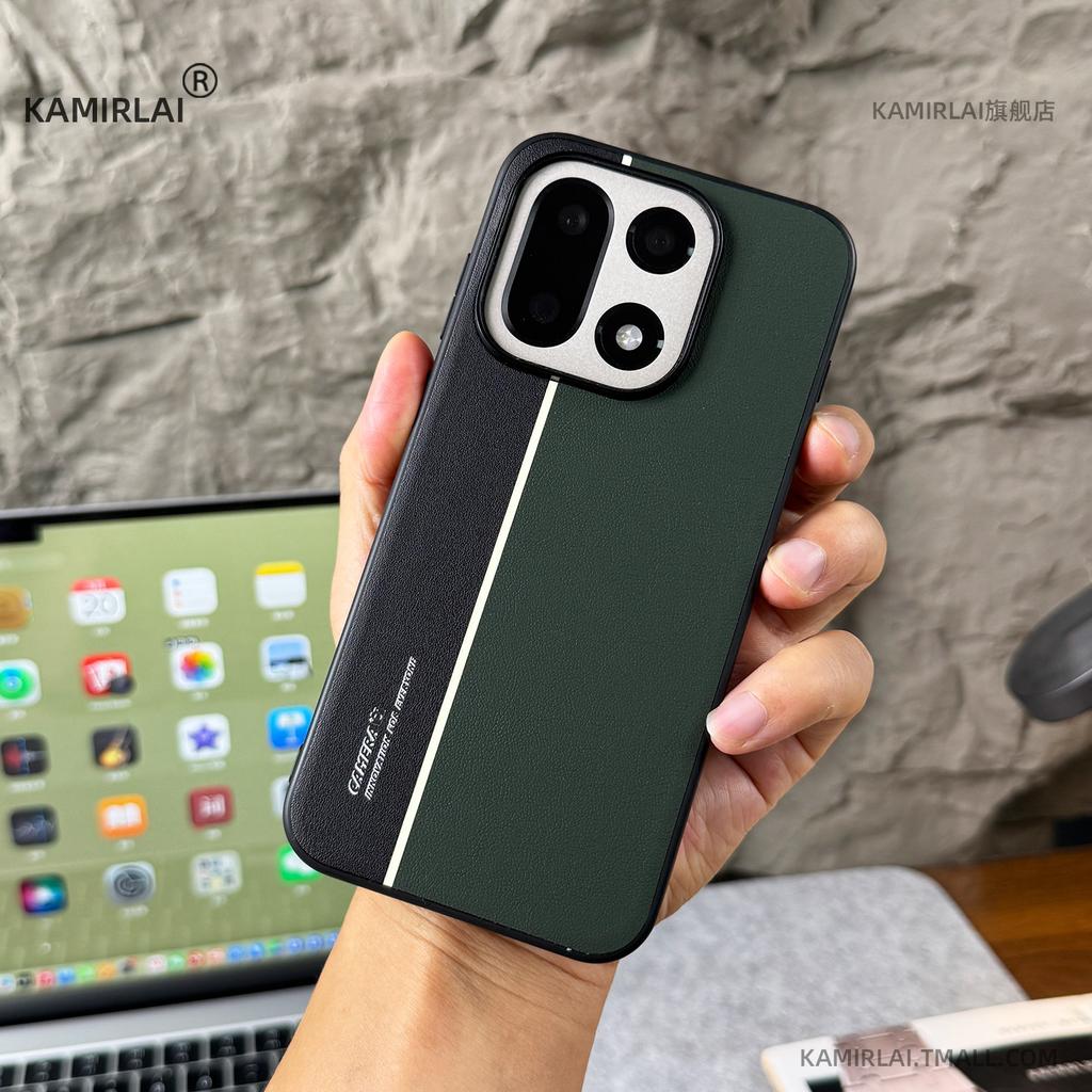 Für OnePlus 15 Hülle Einfaches PU Veganes Leder Silikonisierte Handy Rückseite Für One Plus 15 Schale Staubdicht Stoßfester Bumper