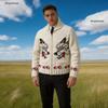 Retro Wolf Head Jacquard Zipper Cardigan: Thick Knit Unisex Sweater (2026)