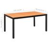 5 Piece Outdoor Dining Set in Black and Brown
