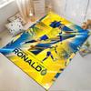 Yellow and Blue Football Star Design Rug Non-slip Rug Suitable for Living Room and Bedroom Sofas Sofas.