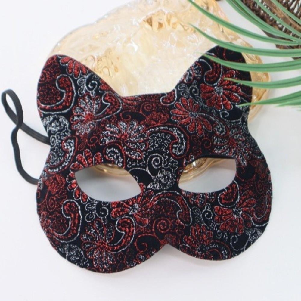 Plastic Halloween Masquerade Mask Flower Half Face Mask Funny Cat Face Masks Girl