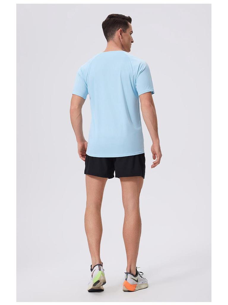 Men's Quick-Dry Antibacterial Sun-Protective Sports T-Shirt - Breathable Short Sleeve for Summer Fitness