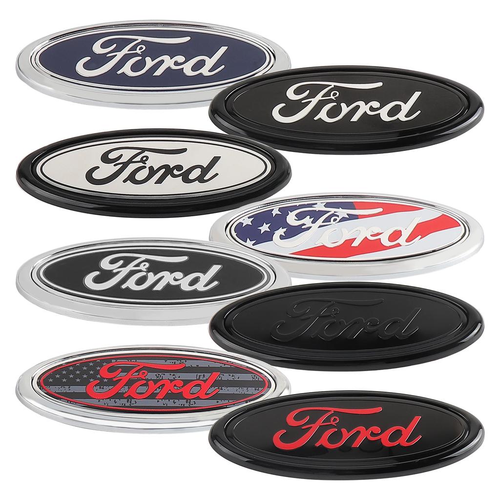 QZKW1 Replace Type Car Rear Trunk Badges Lid Emblem Front Rear Logo For Ford Fiesta Mondeo Fusion Explorer Escape Shelby Edge Kuga