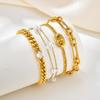 Wind Exquisite Women'S Stainless Steel Multi-Style Double-Layer Chain Bracelet Stackable Jewelry Br-2522