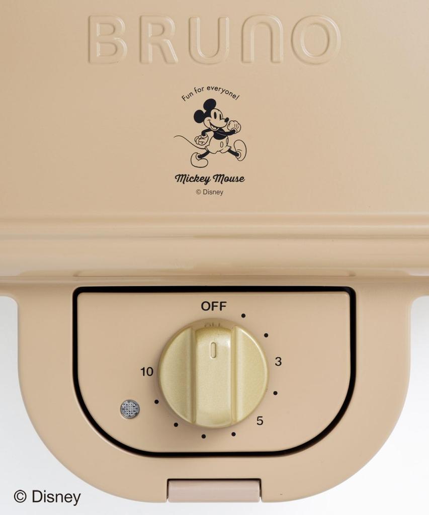 BRUNO Disney Hot Sandwich Maker, Double, Electric, Toasts All the Way To the Crust, Perfect Gift, Cute Mickey Mouse Doll Design, Beige, BOE136-BE