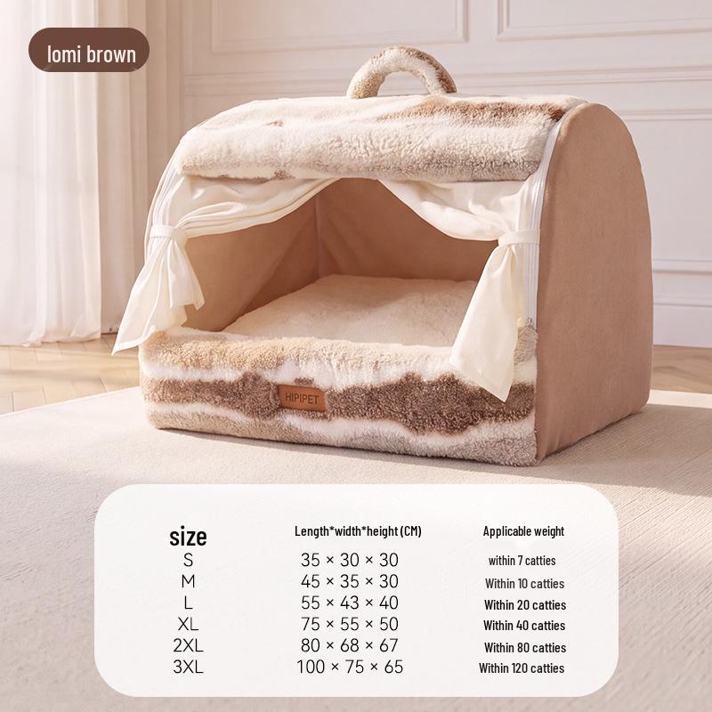 Panier à chien Pied-de-poule pour grands chiens et chats - Panier pour sommeil profond Automne/Hiver
