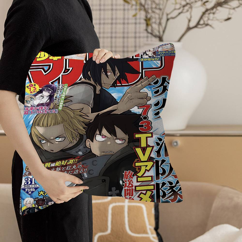 Fire Force Anime Classic Movi 45*45cm Cushion Cover Pillow Cover Decor Pillowcase Home Pillowcase For Couch Pillow