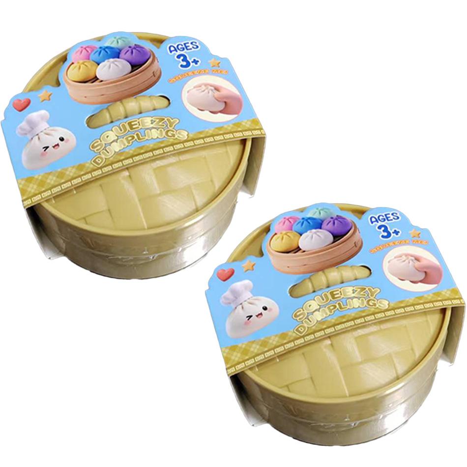 Teigtaschen-Druck Teigtaschen-Squishies Niedliches buntes Brötchen-Spielzeug Langsam aufsteigendes Stressabbau Fidget-Spielzeug für Kinder Erwachsene Anti-Angst-Geschenk