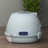 Cat Litter Box Toilet with Litter Scoop Enclosed Drawer, Front Entry Top Exit, Easy To Clean Blue