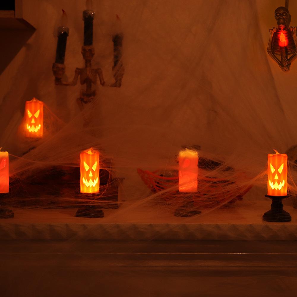 LED Pumpkin & Skull Halloween Candle Holder Lamp