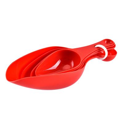 4 Adet Ölçü Kaşığı Bardak Seti Plastik 2 Başlı Un Süt Pişirme Aleti