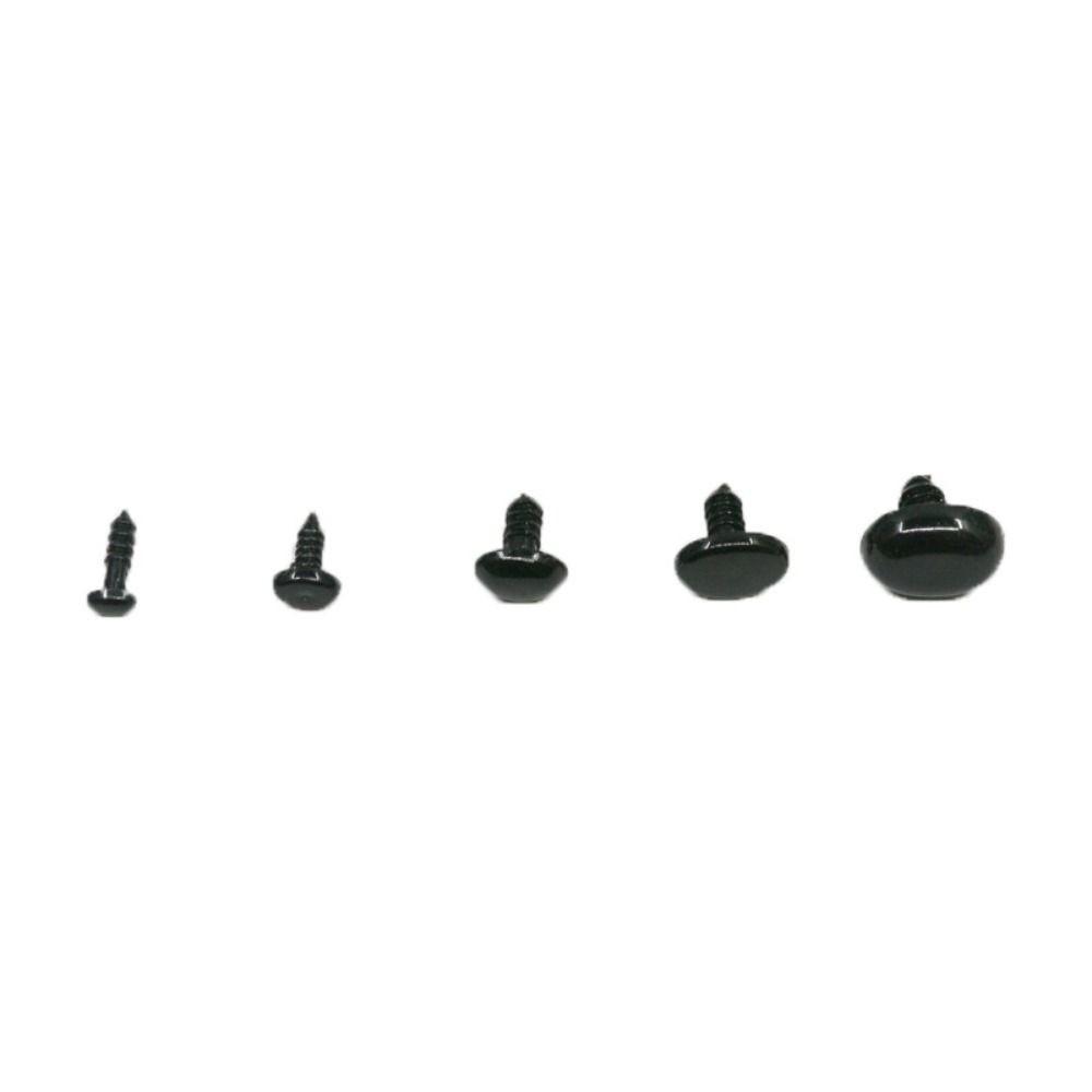 125pcs/box Oval Shape Plastic Safety Eyes Black Black Screw Eyes Plush Doll DIY Toy Eyes For Toys