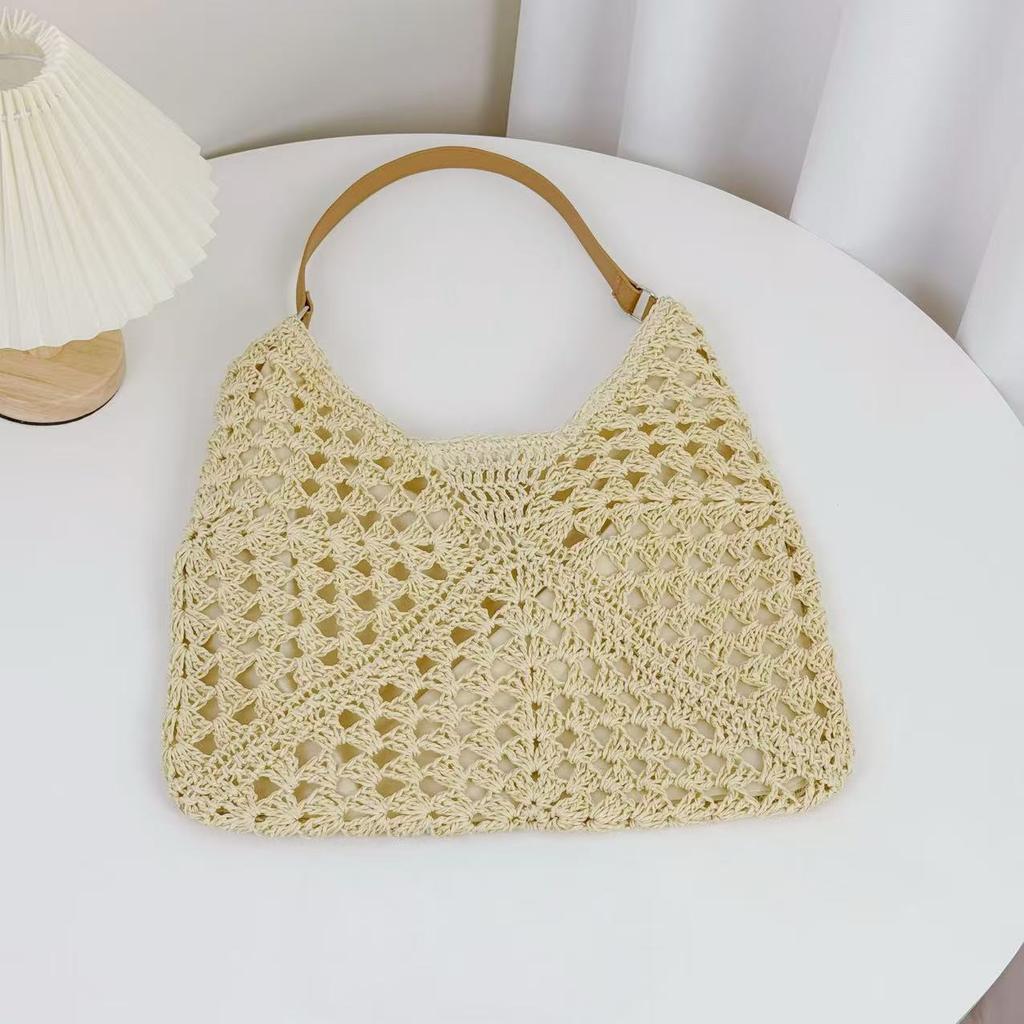 Popular Straw Bag Women Go Out Sunshade Sunscreen Hat Versatile Straw Hat Summer Large-capacity Commuter Tote Bag
