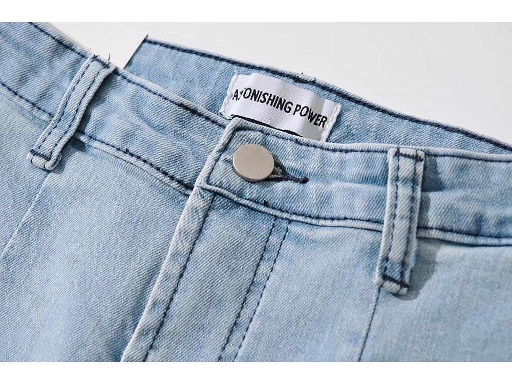 YPFF Women's High-Waist Flare Skinny Jeans – Retro, Hip-Lifting, Slimming Denim Pants