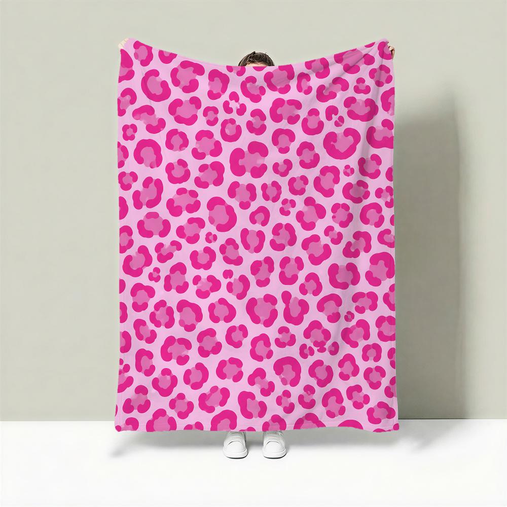 Pinkleopard Throw Lightweight 240G Flannel Blanket Soft Skin-Friendly For Summer Cooling