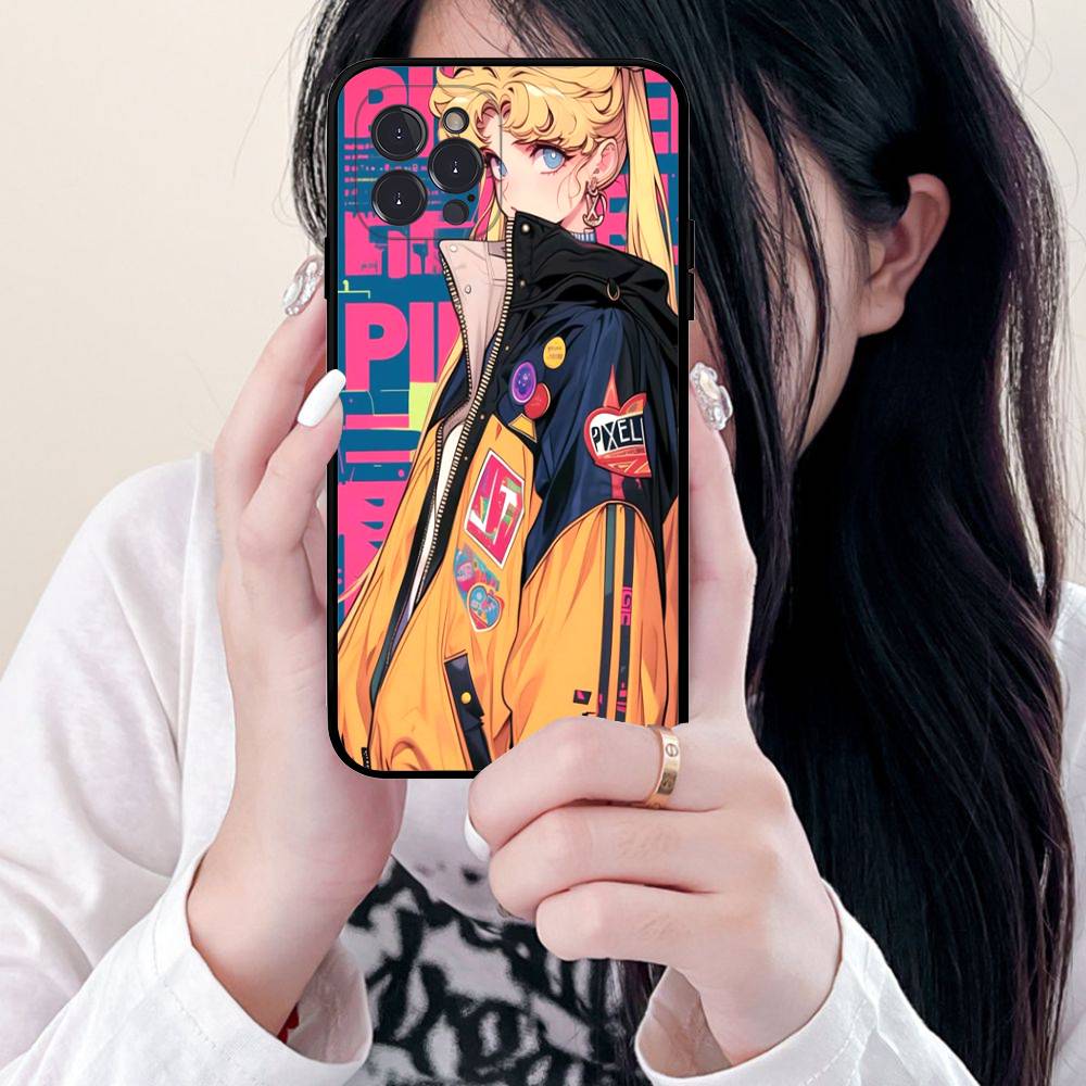 S-Sailors Anime Moon Phone Case For IPhone 17 16 15 14 13 12 Mini 11 Pro Plus Soft Silicone Cover