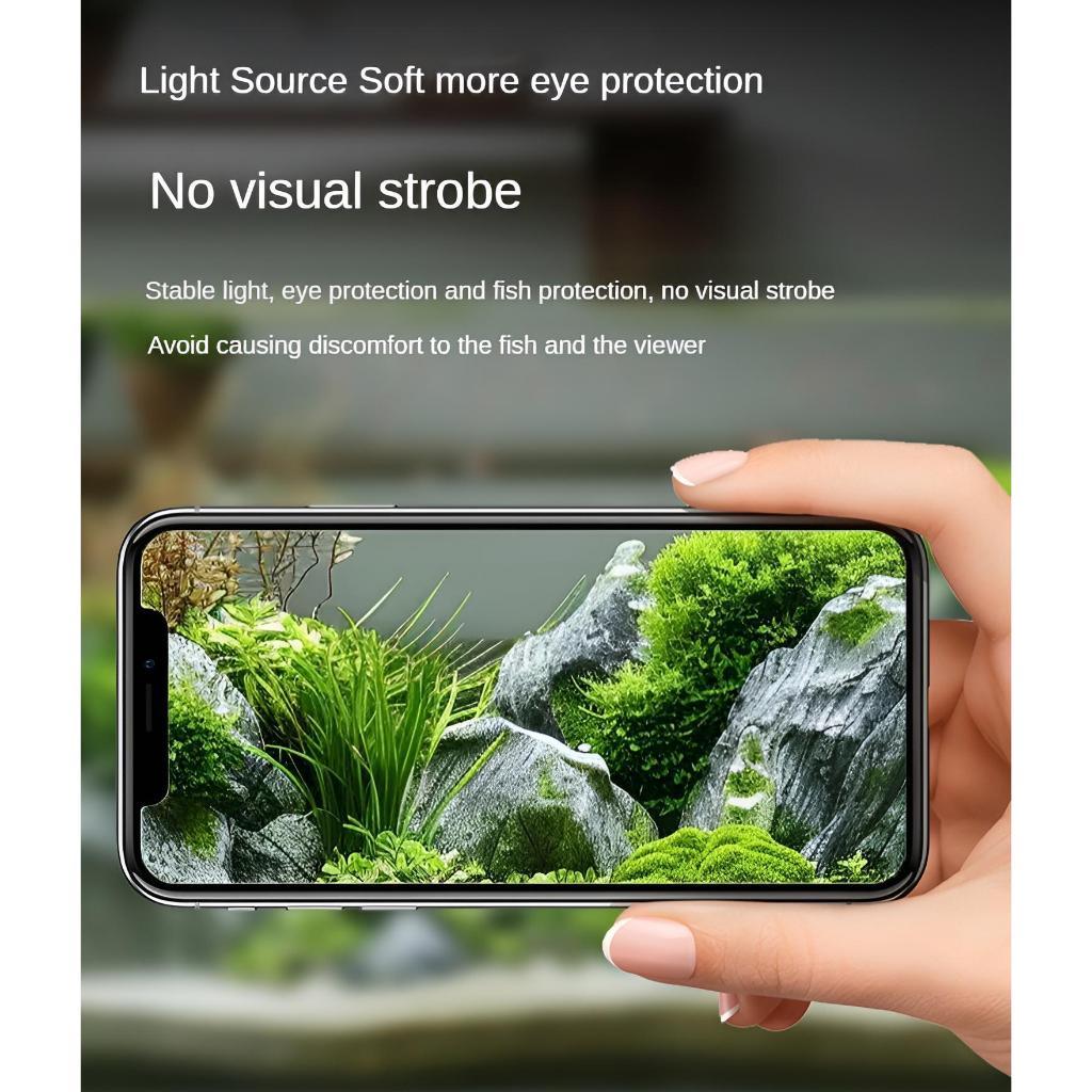 360° Smart Dimming Fish Tank Small Clip Lamp RGB Modes Full Spectrum Aquarium Light Flexible Adjustment Fish Tank Light